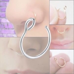 SINGLE Fake Nose Ring Cuff - Silver